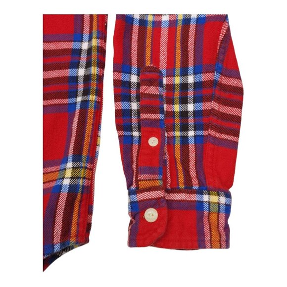 American Eagle Red Plaid Mens Flannel Shirt M Button Up 100% Cotton Casual - Picture 6 of 8